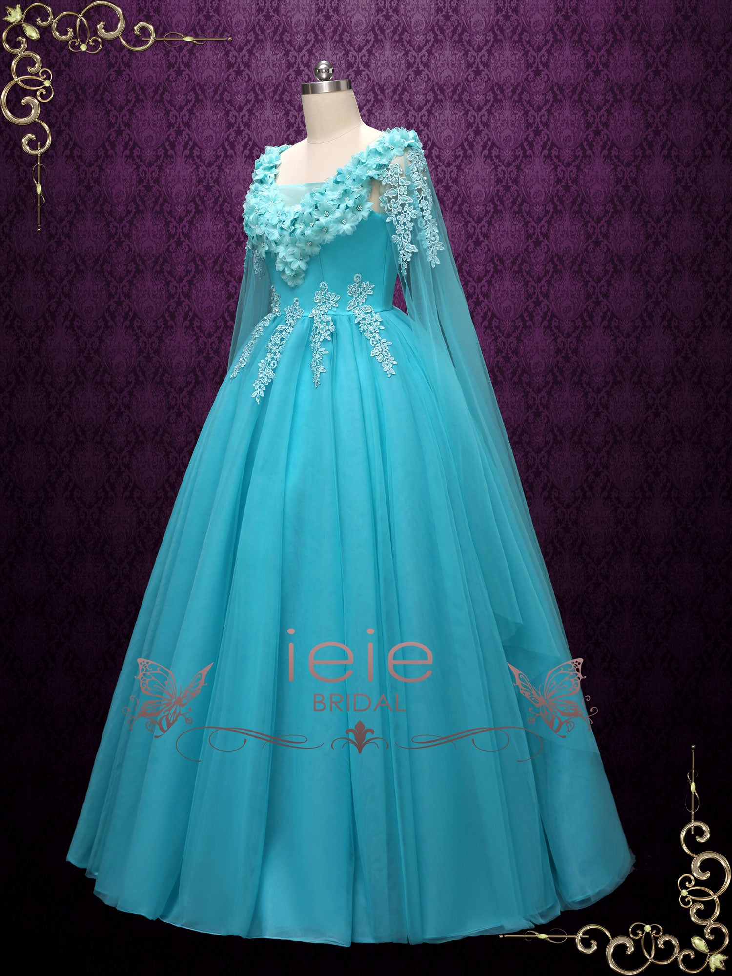 turquoise wedding dress